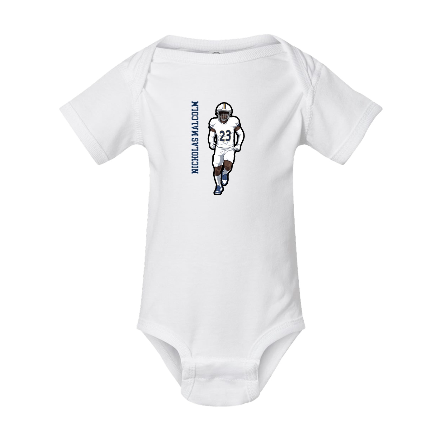 Baby Onesie — Name Vertical in White