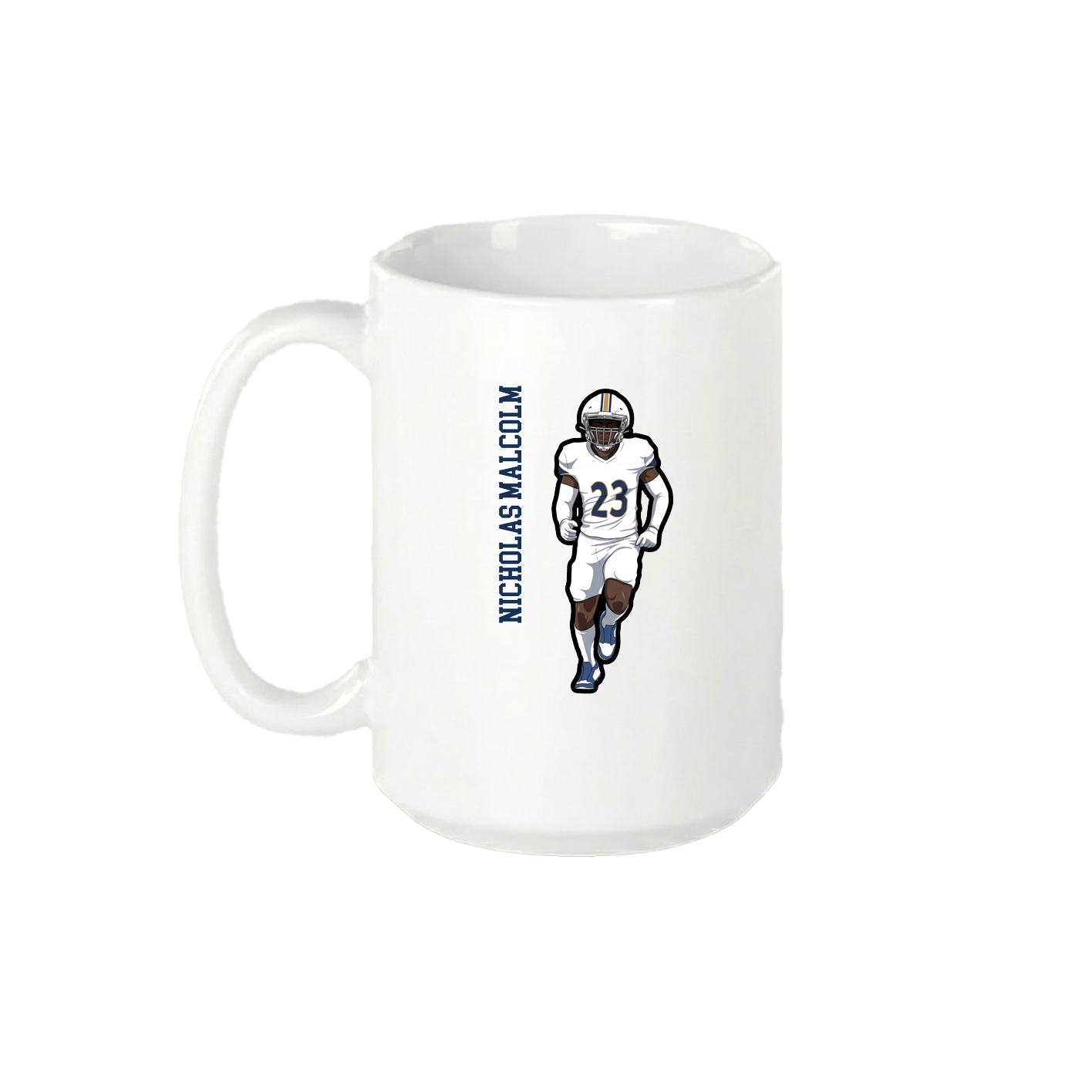 15oz Coffee Mug — Name Vertical in White