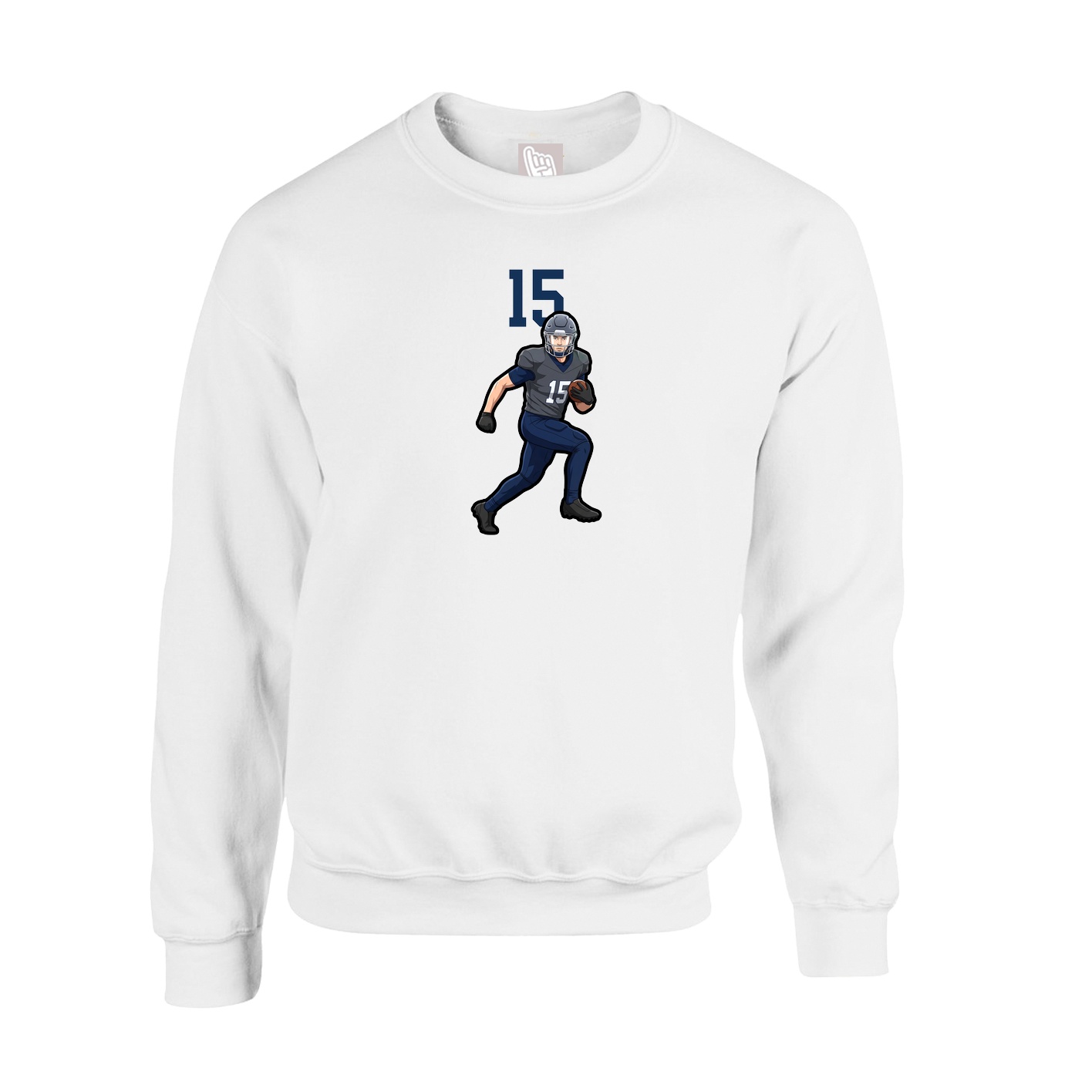 Fleece Crew — Number Top in White
