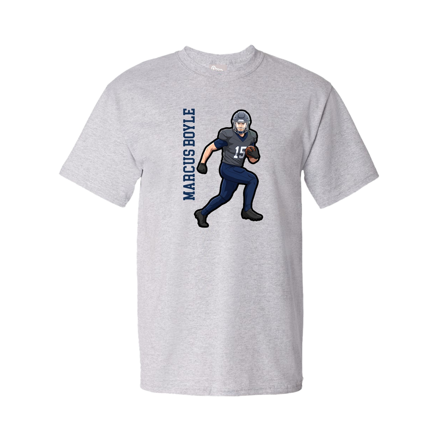 Tee — Name Vertical in Grey