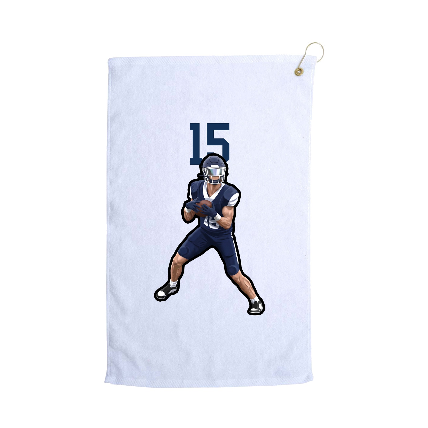 Golf Towel — Number Top in White