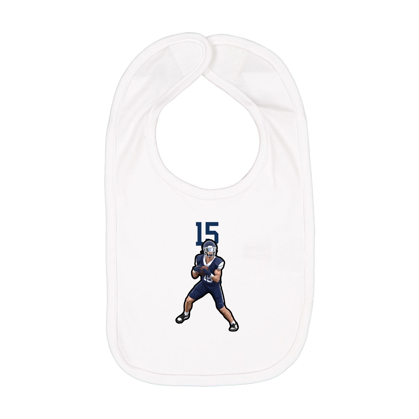 Infant Bib — Number Top in White