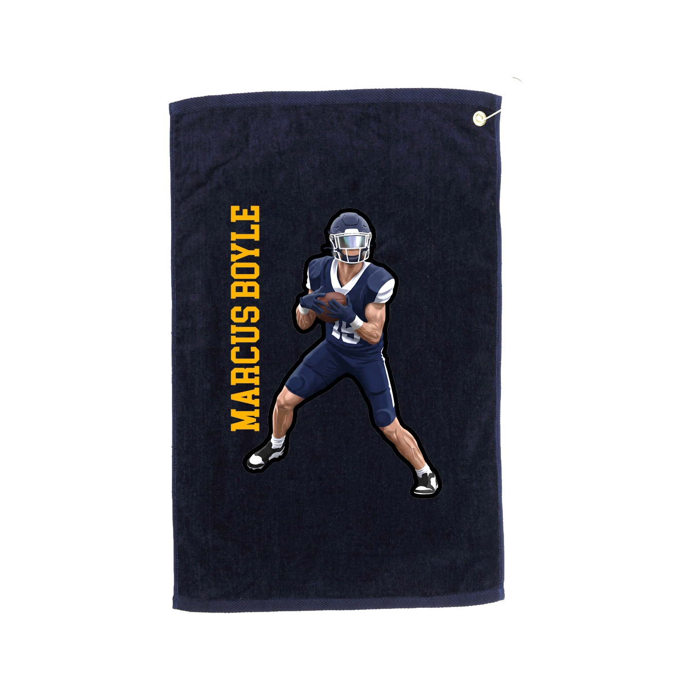Golf Towel — Name Vertical in Navy