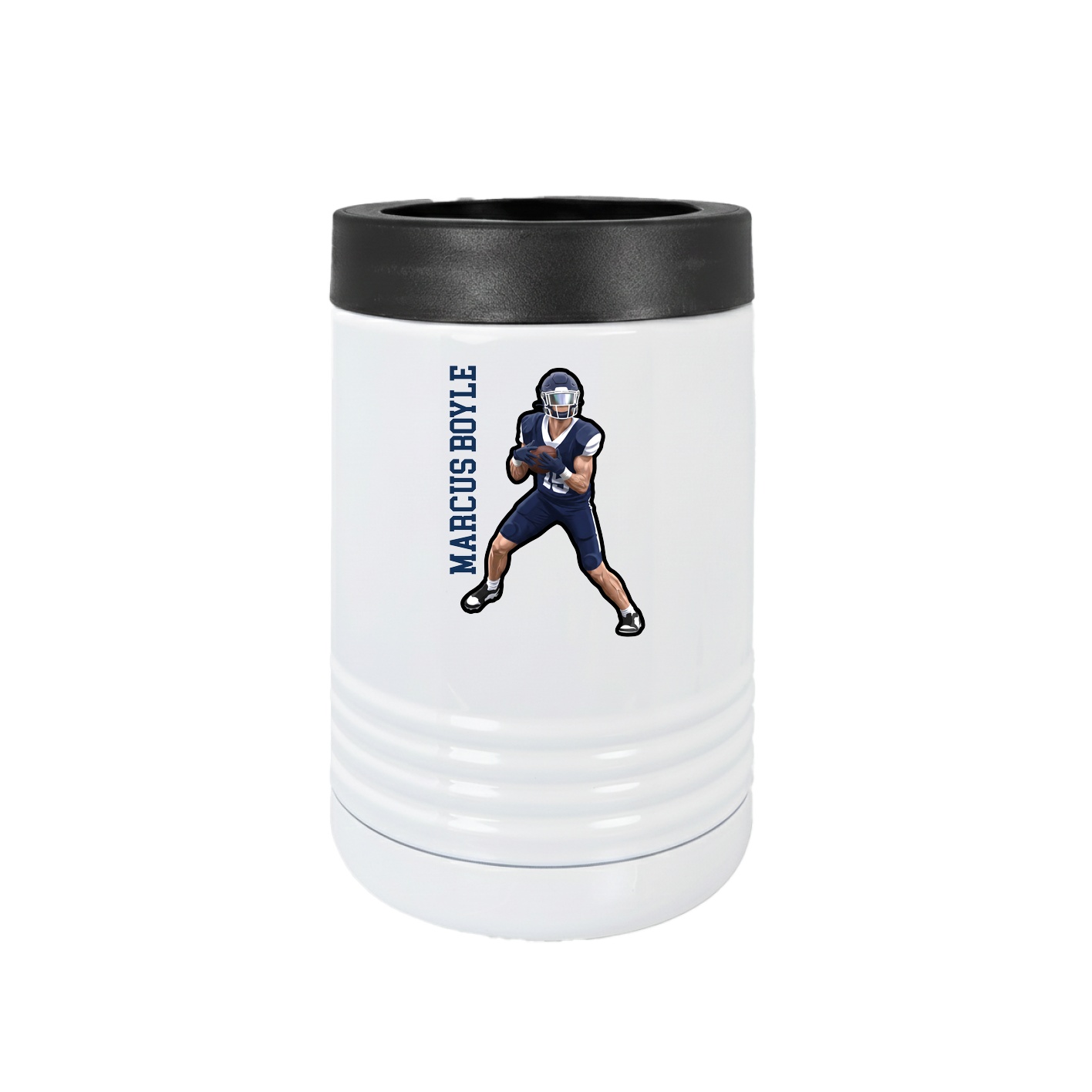 Beverage Holder — Name Vertical in White