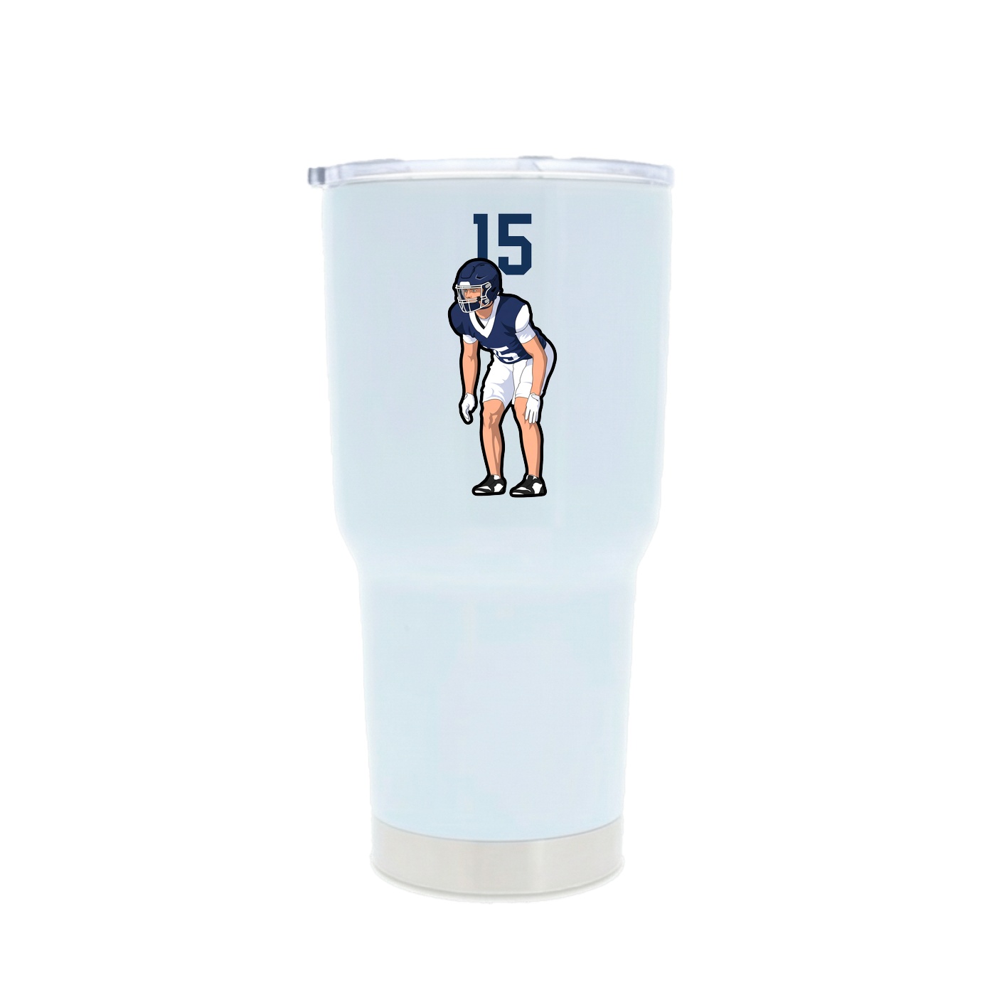 30oz Stainless Steel Tumbler — Number Top in White