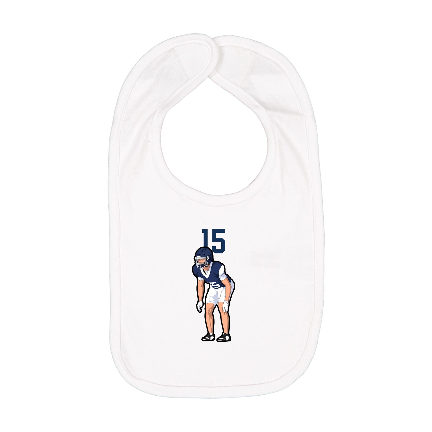 Infant Bib — Number Top in White