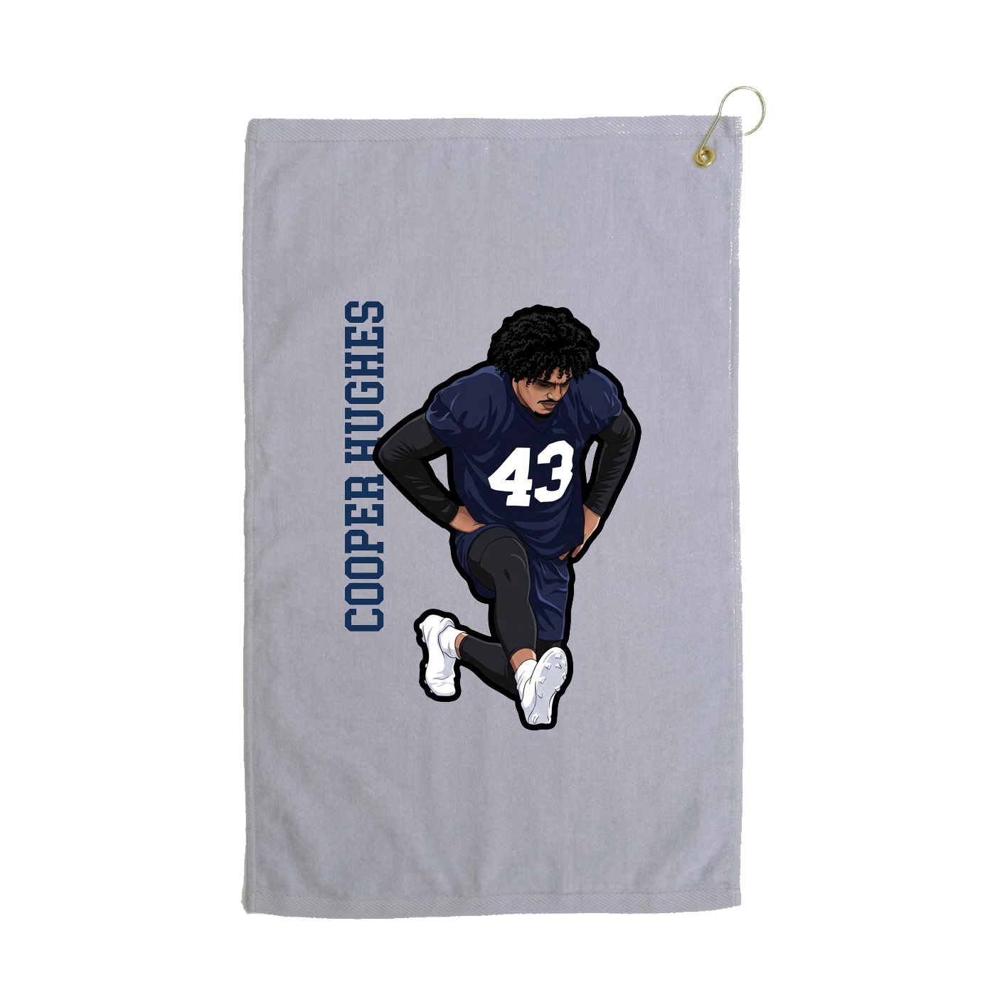 Golf Towel — Name Vertical in Grey