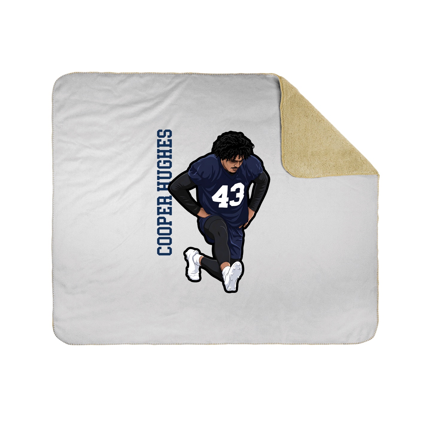 Throw Blanket — Name Vertical in White
