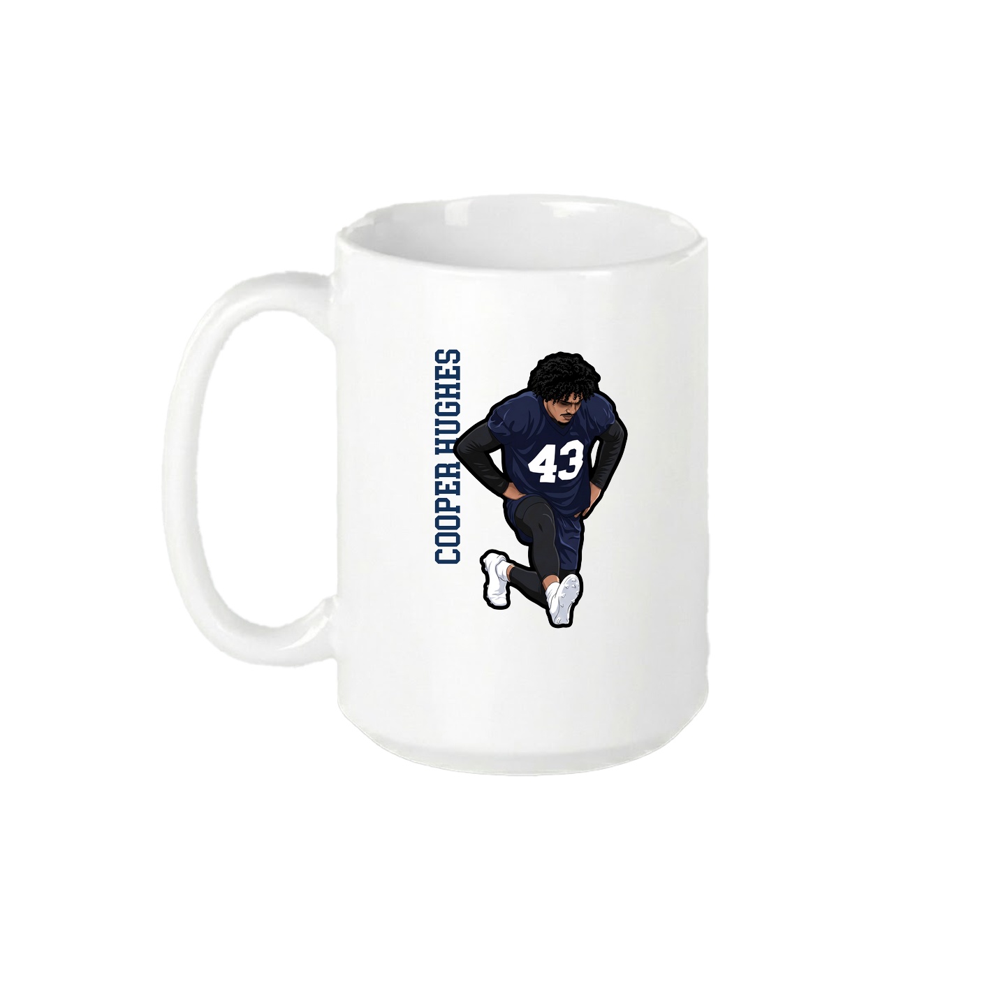 15oz Coffee Mug — Name Vertical in White