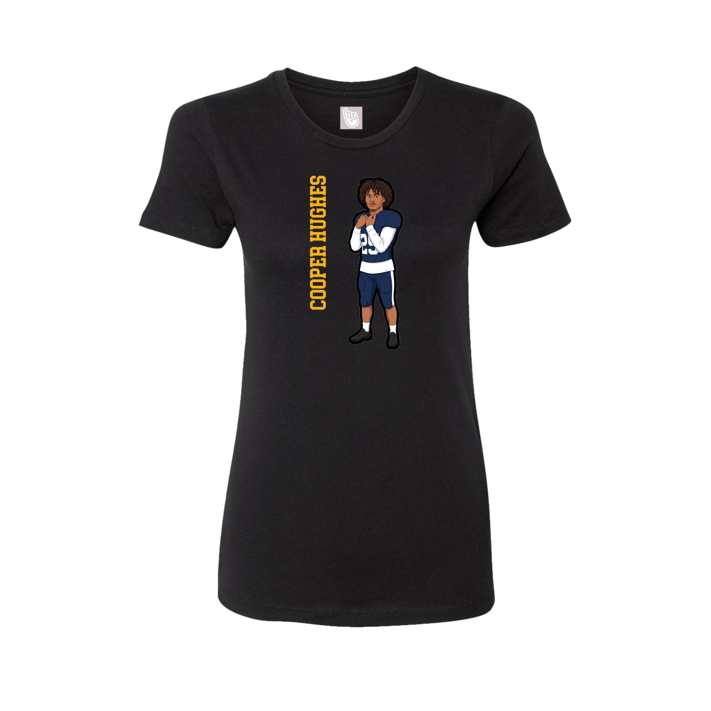 Womens Tee — Name Vertical in Black