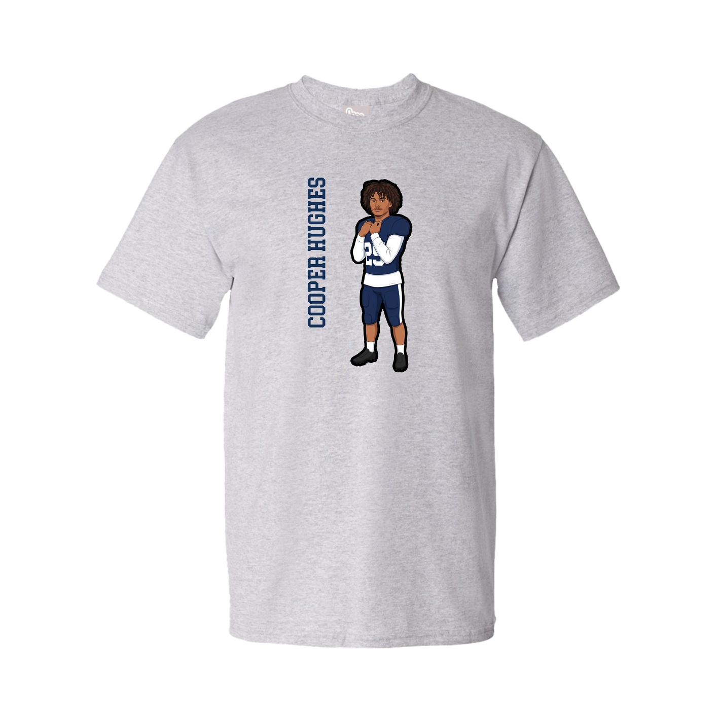 Youth Tee — Name Vertical in Grey