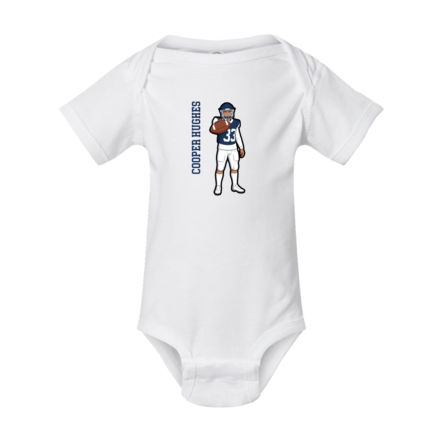 Baby Onesie — Name Vertical in White