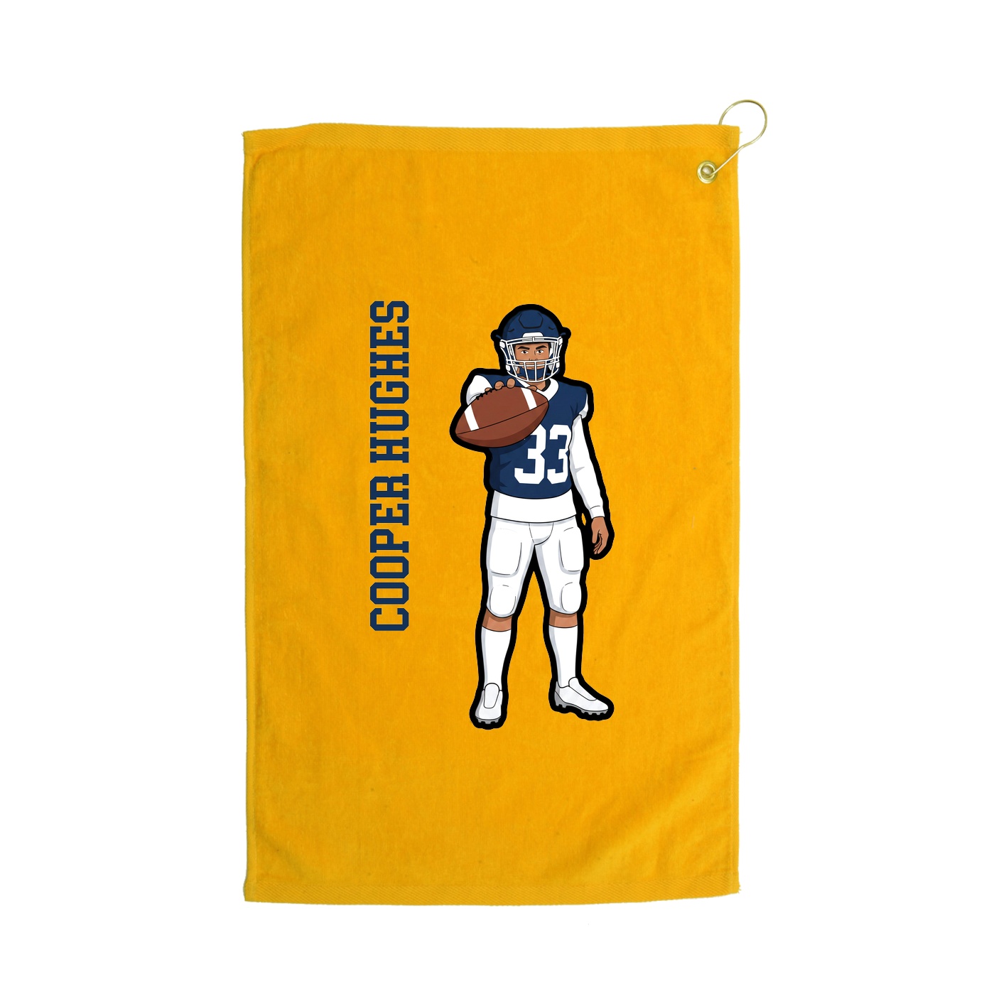 Golf Towel — Name Vertical in Gold