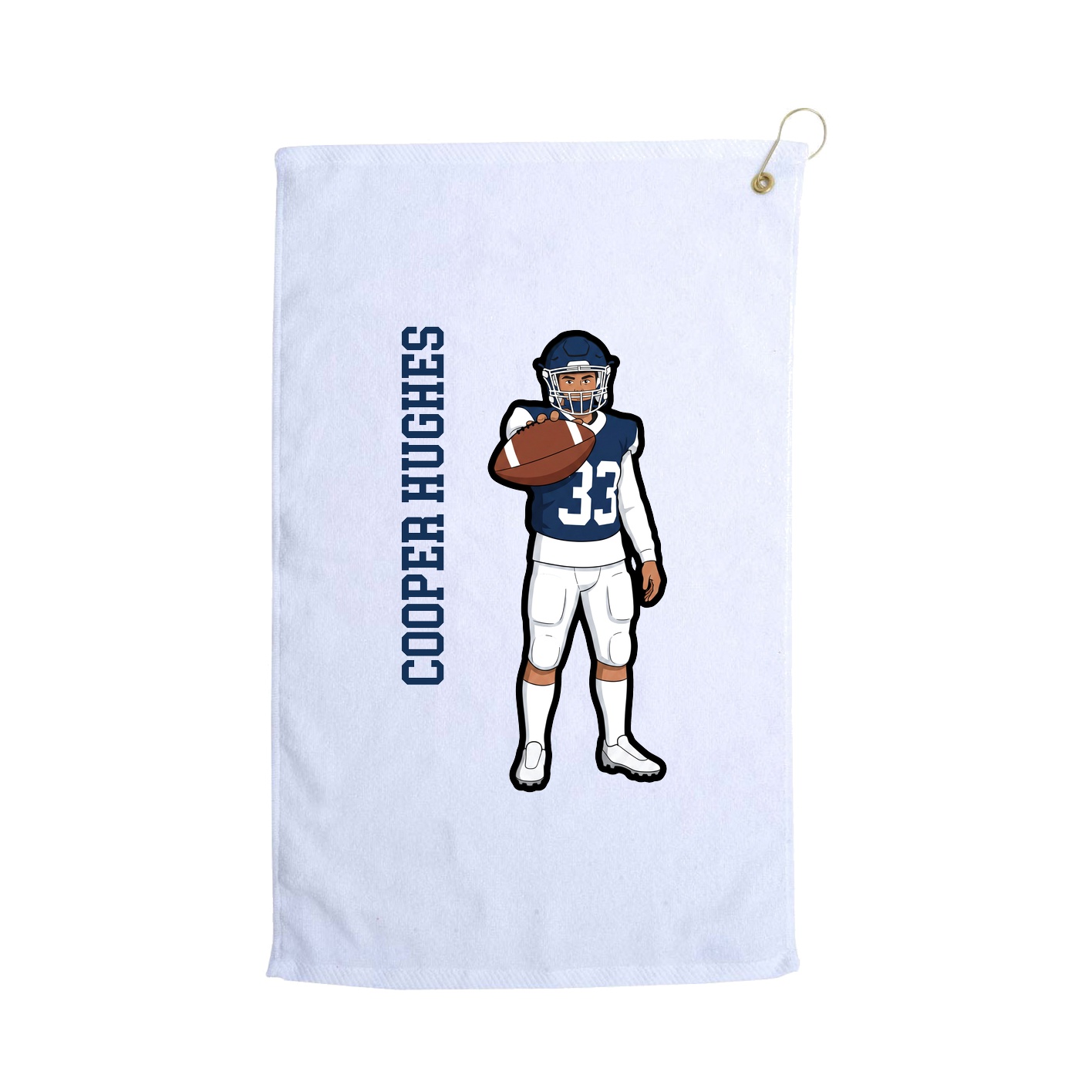 Golf Towel — Name Vertical in White