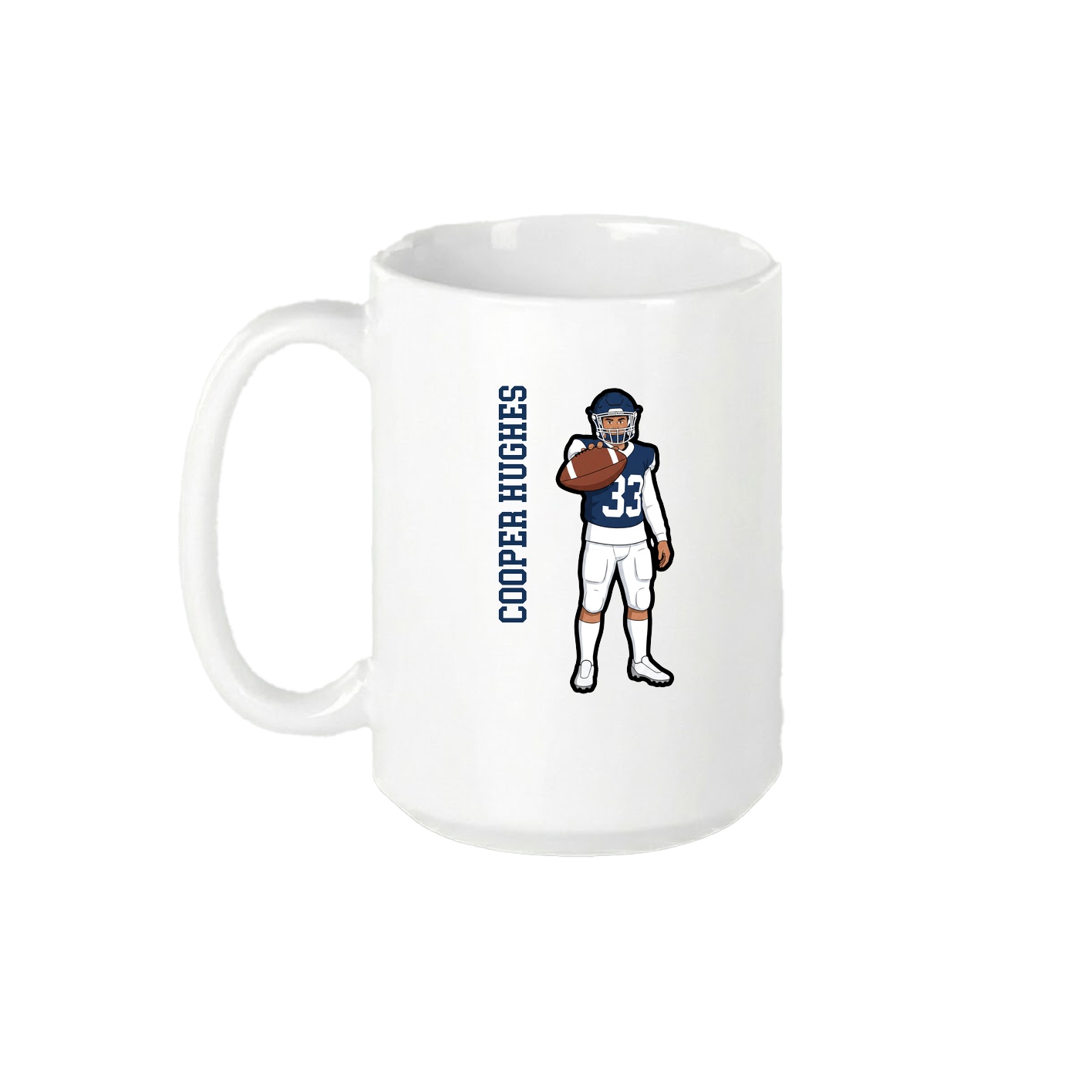15oz Coffee Mug — Name Vertical in White