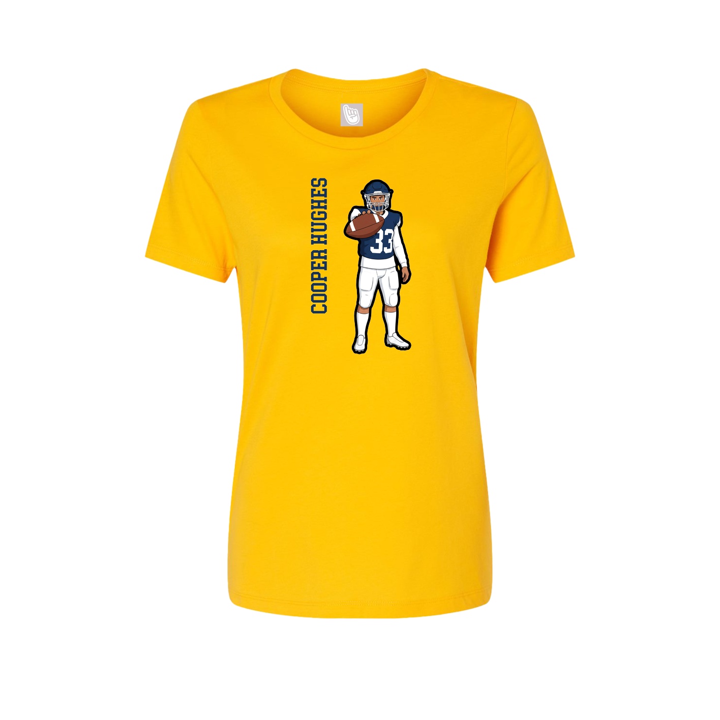 Womens Tee — Name Vertical in Gold
