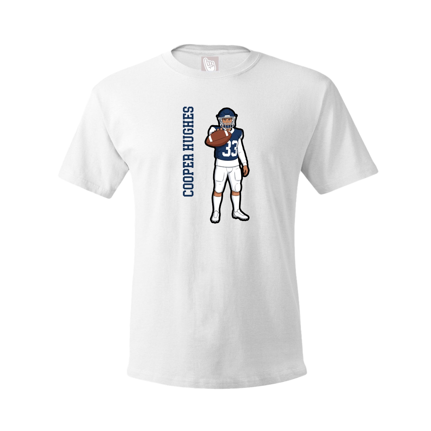 Youth Tee — Name Vertical in White