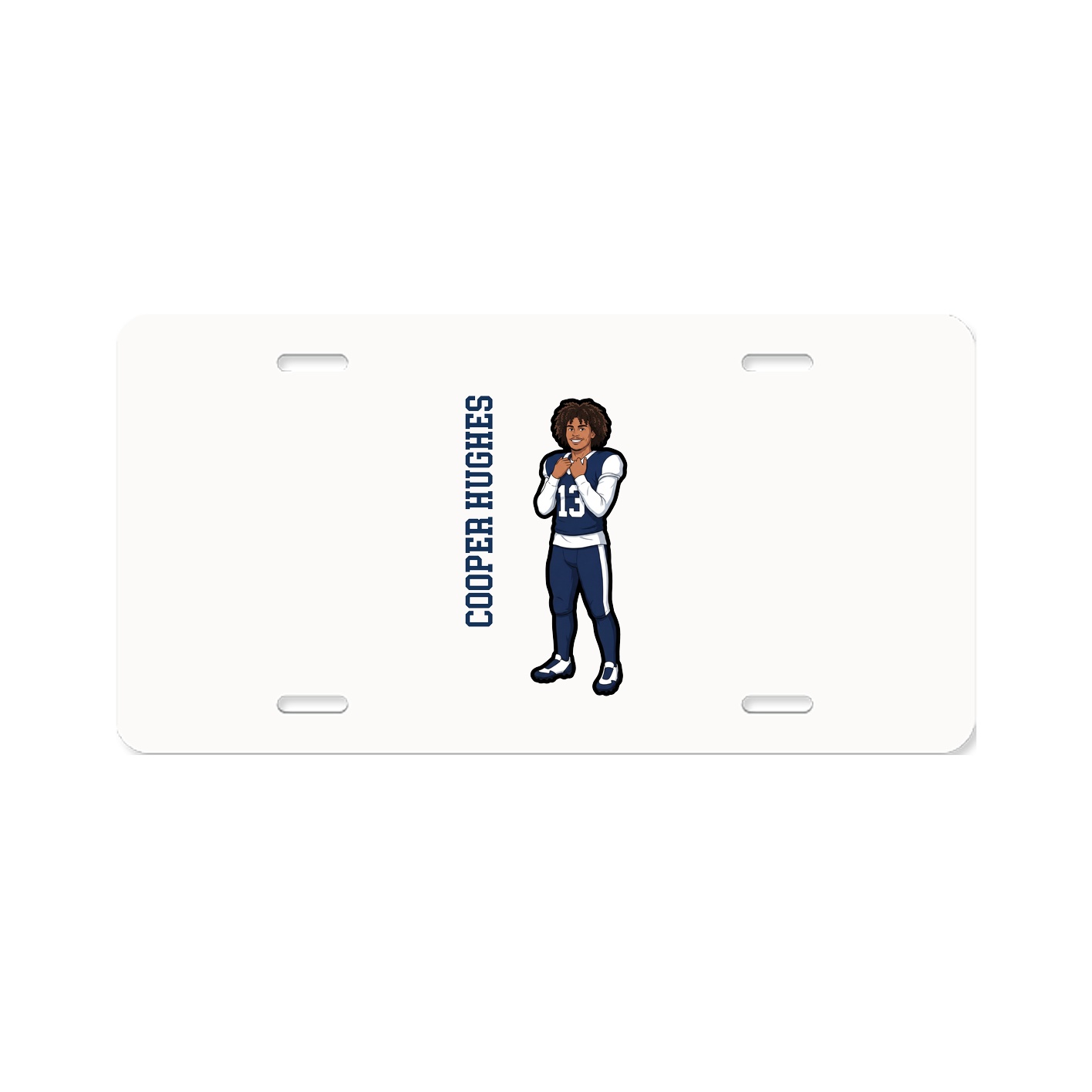 License Plate — Name Vertical in Classic