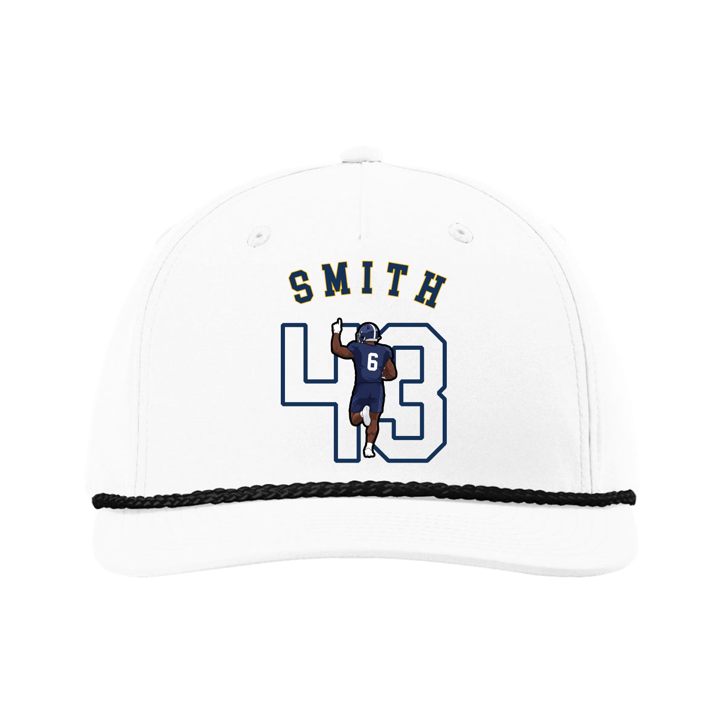 Five-Panel Classic Rope Cap — Shirsey Arch in White