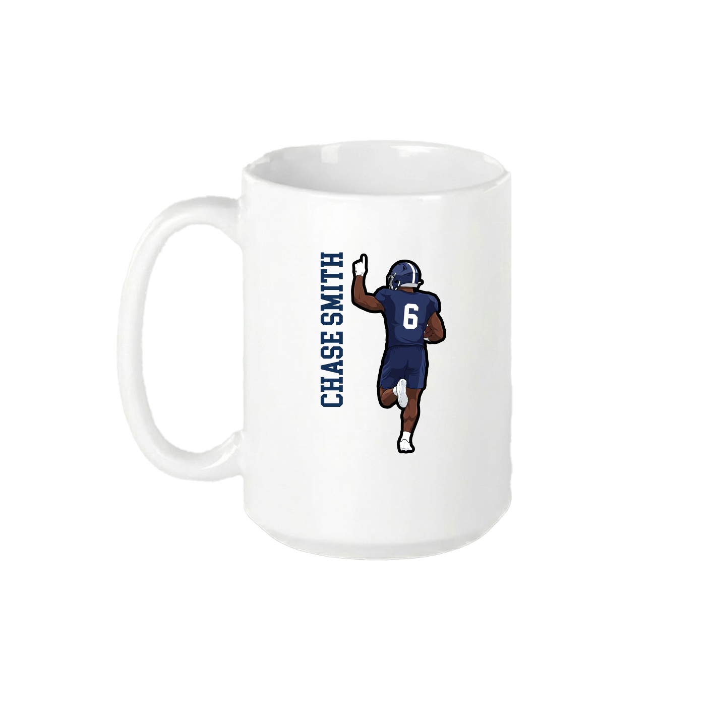 15oz Coffee Mug — Name Vertical in White