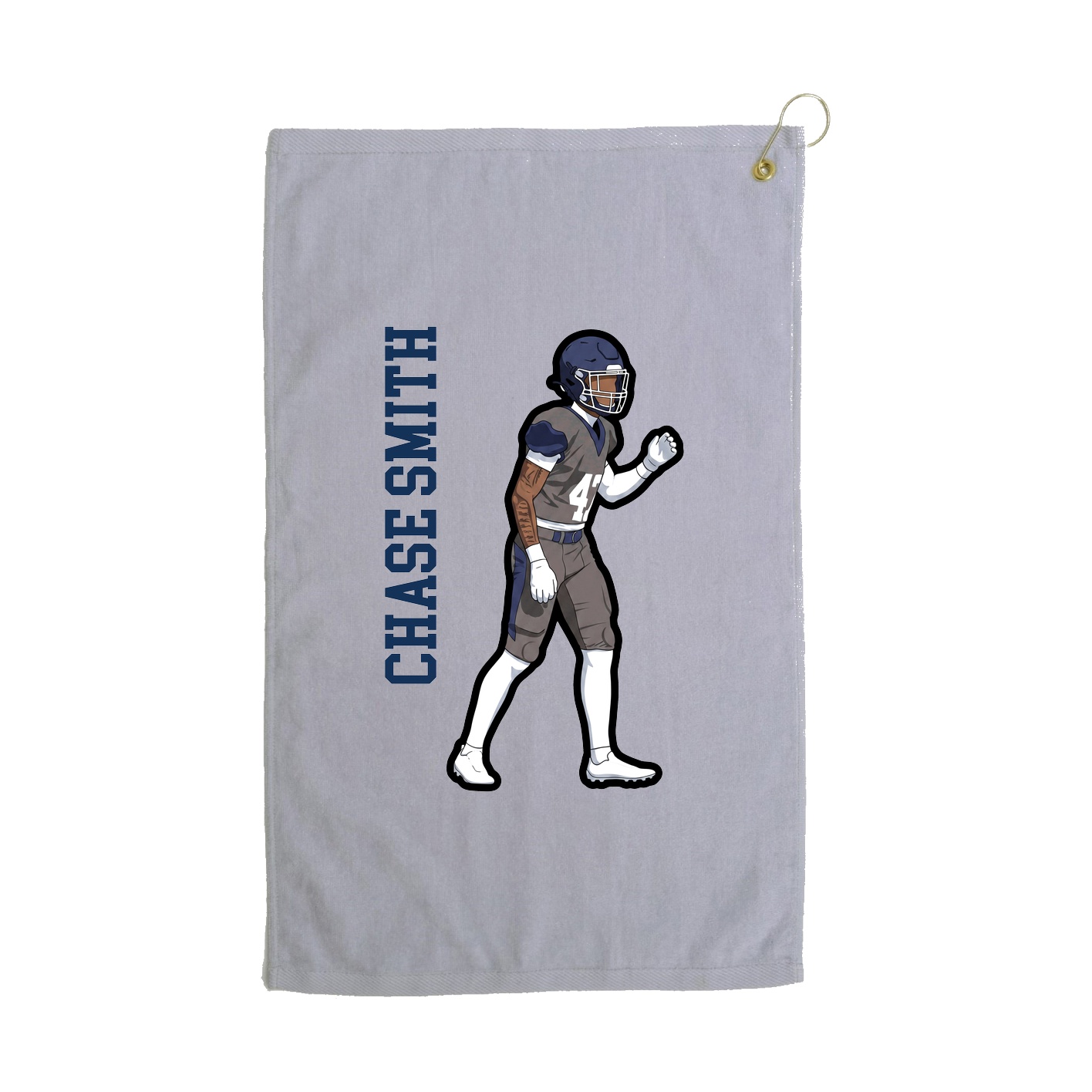 Golf Towel — Name Vertical in Grey