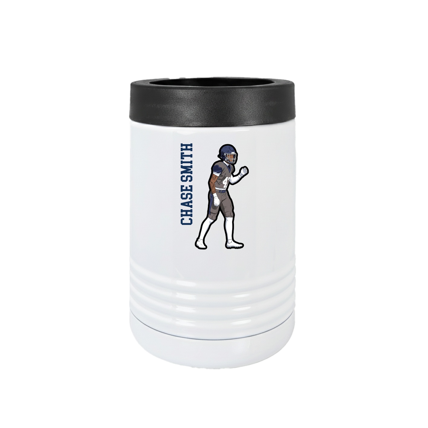 Beverage Holder — Name Vertical in White
