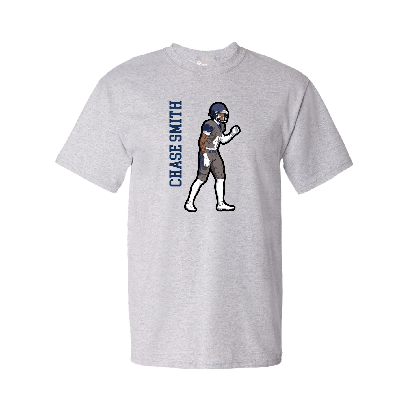 Tee — Name Vertical in Grey