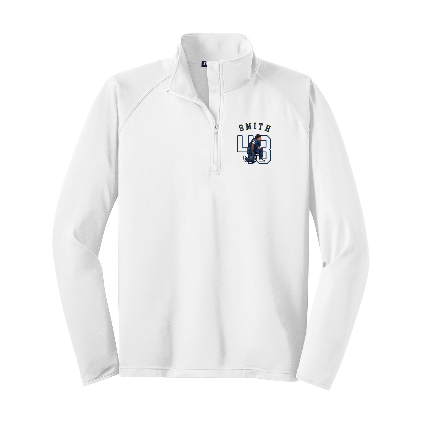 Q-Zip Pullover — Shirsey Arch in White