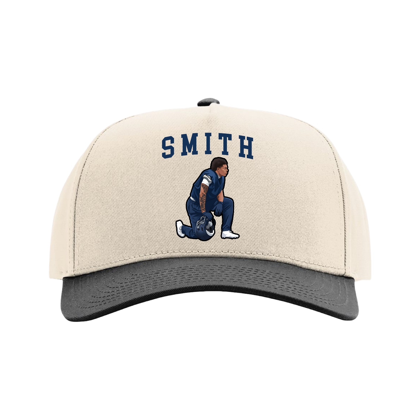 Full Fabric Five-Panel Champ Cap — Shirsey in Cream/Black