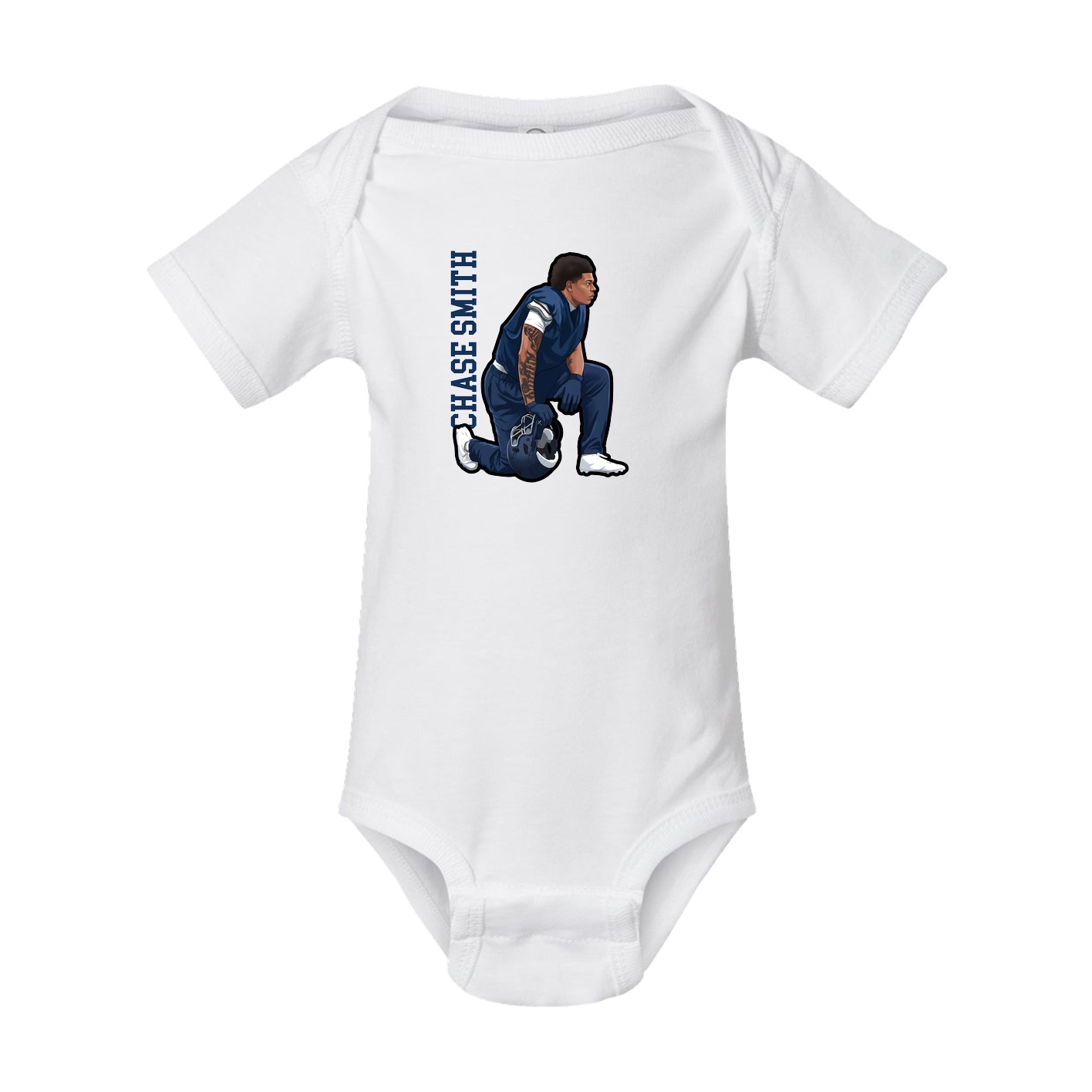 Baby Onesie — Name Vertical in White