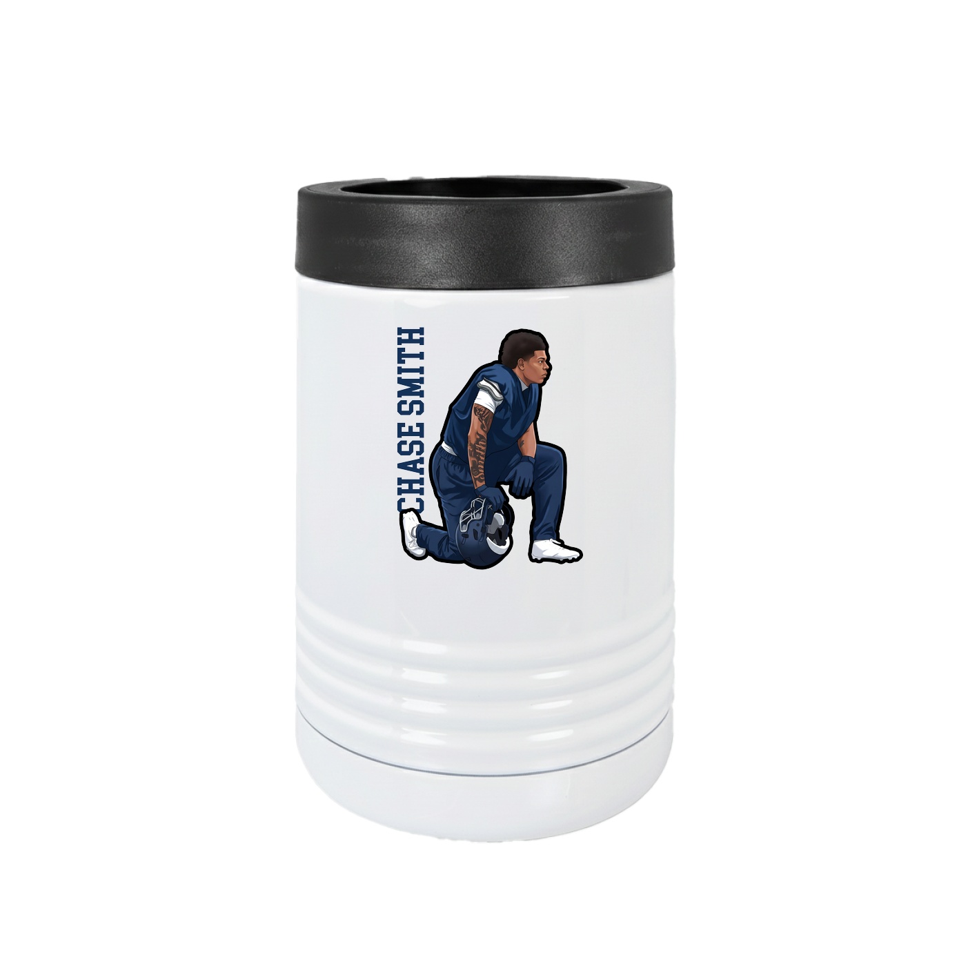 Beverage Holder — Name Vertical in White