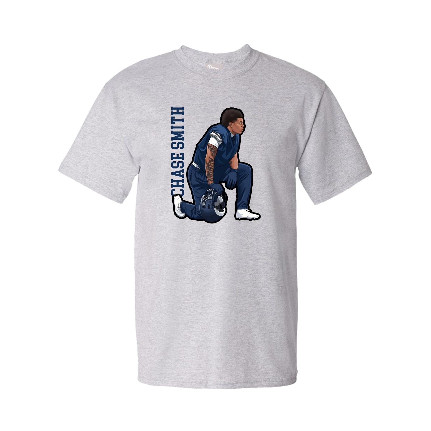 Youth Tee — Name Vertical in Grey