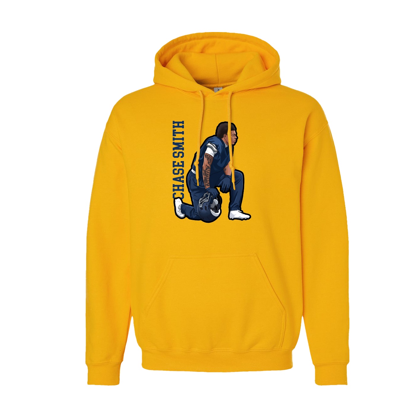 Youth Hoodie — Name Vertical in Gold