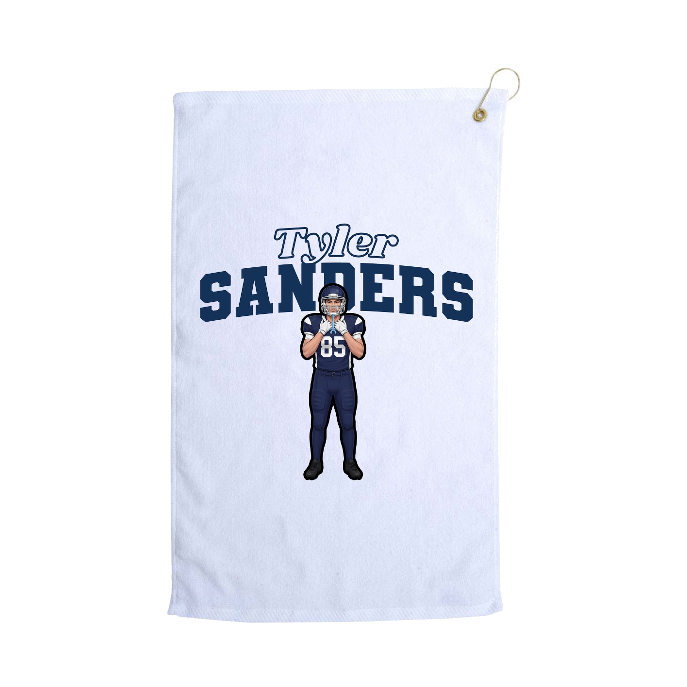 Golf Towel — Name Arch in White