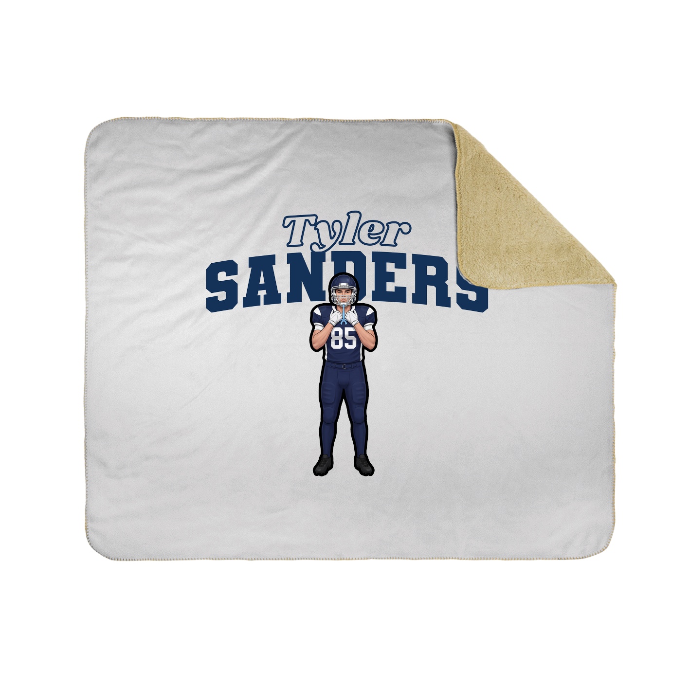 Throw Blanket — Name Arch in White