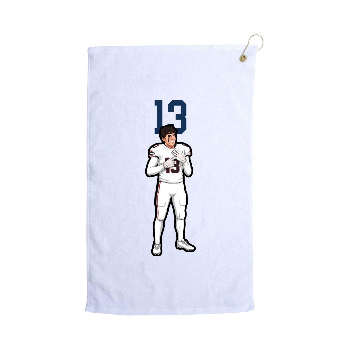 Golf Towel — Number Top in White