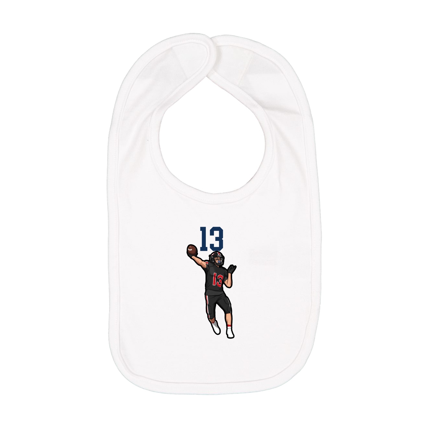 Infant Bib — Number Top in White
