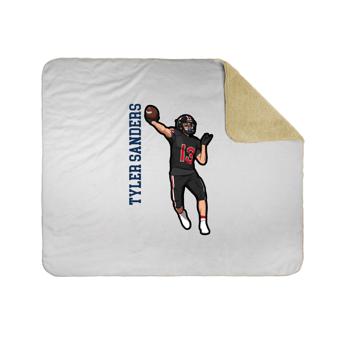 Throw Blanket — Name Vertical in White
