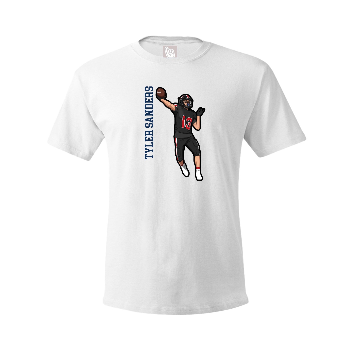 Tee — Name Vertical in White
