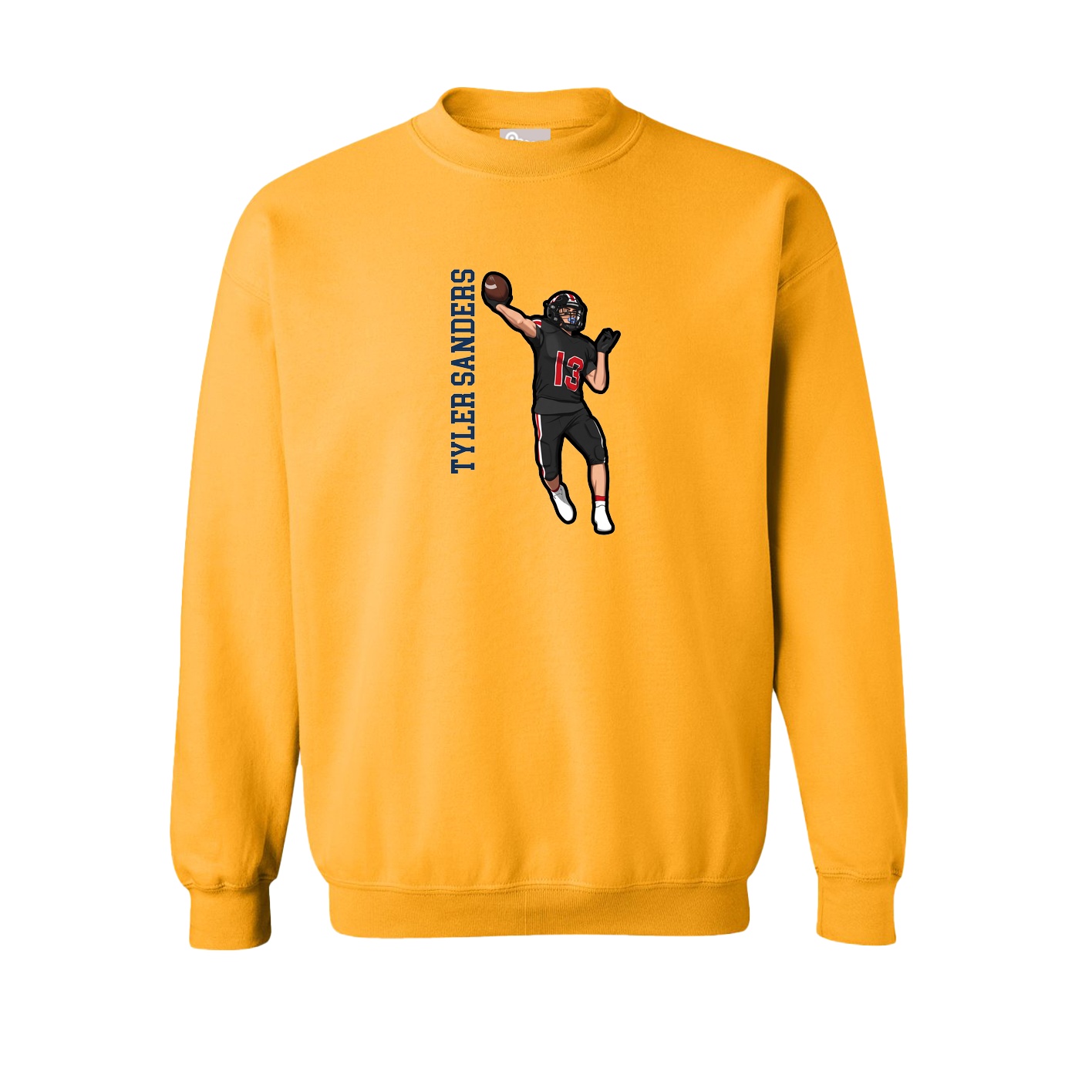 Fleece Crew — Name Vertical in Gold