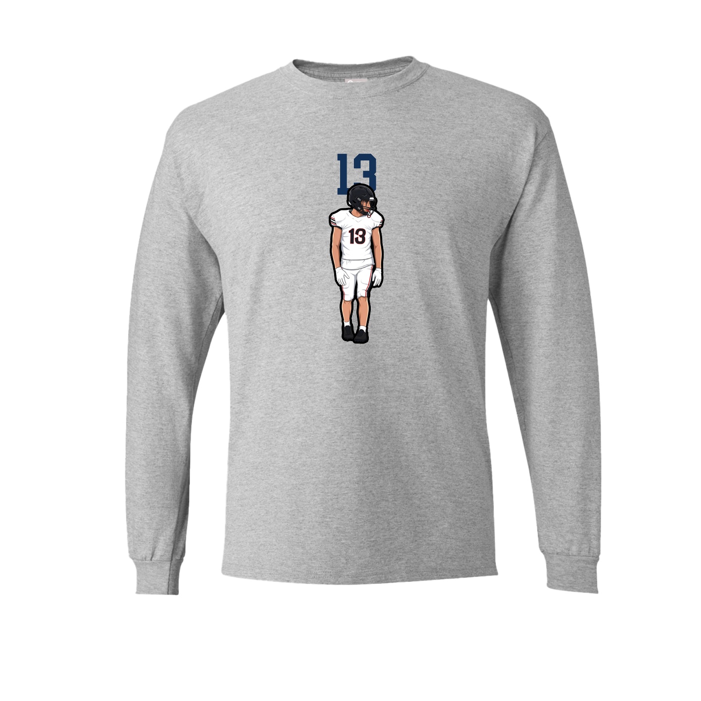 Long Sleeve Tee — Number Top in Grey