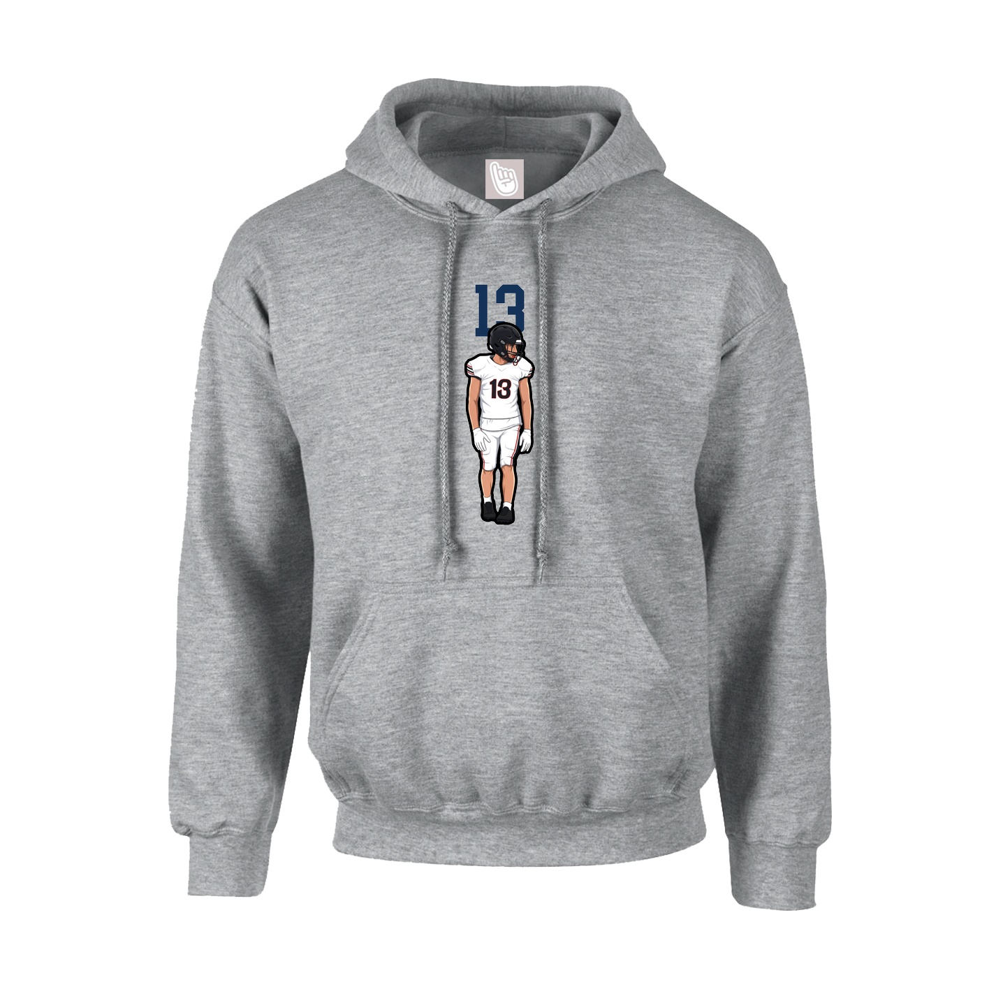 Youth Hoodie — Number Top in Grey