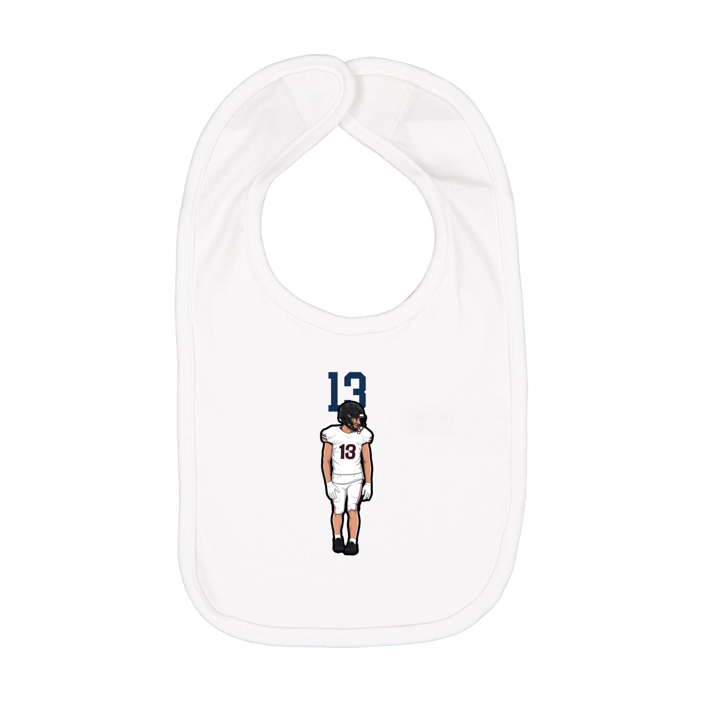 Infant Bib — Number Top in White