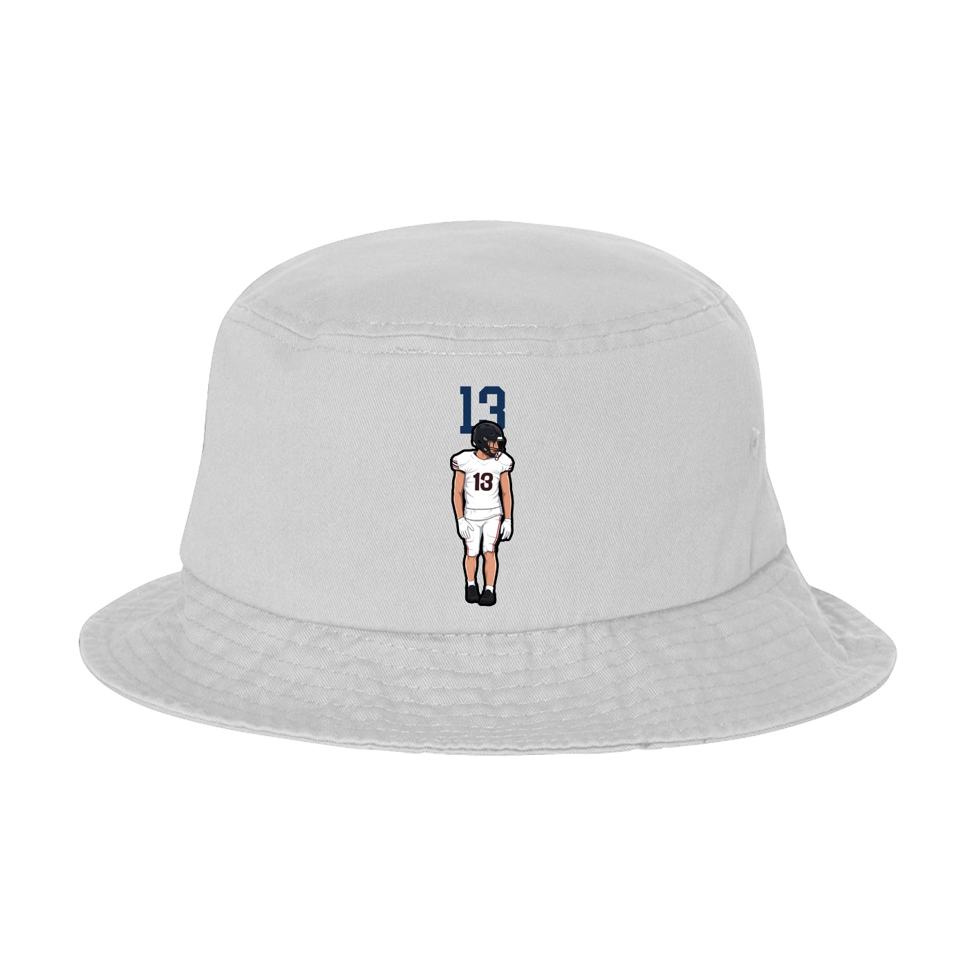 Bucket Cap — Number Top in White