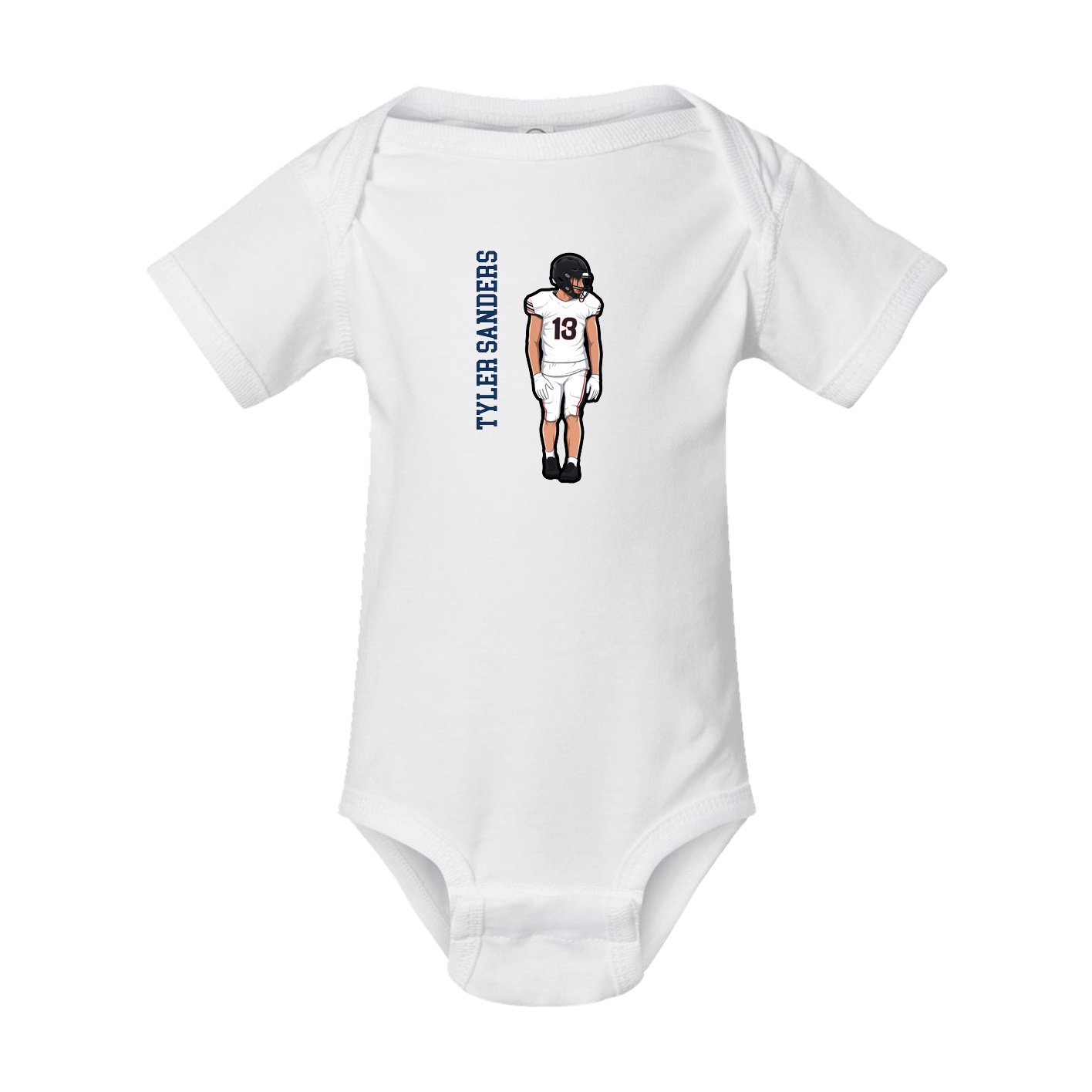 Baby Onesie — Name Vertical in White