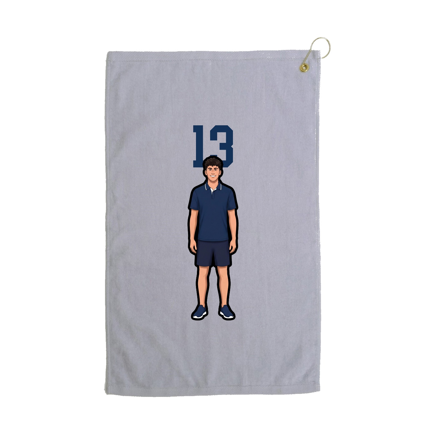 Golf Towel — Number Top in Grey