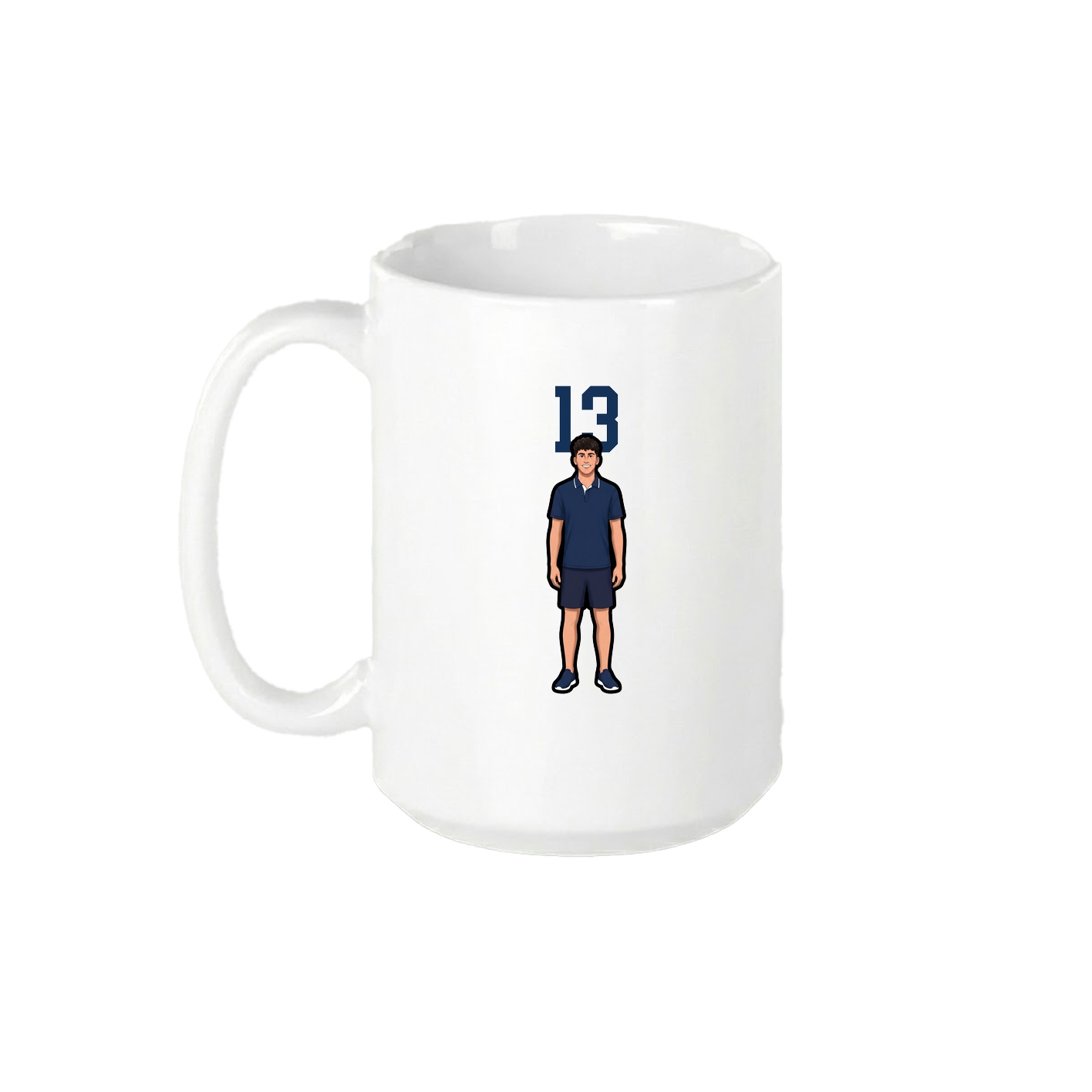 15oz Coffee Mug — Number Top in White