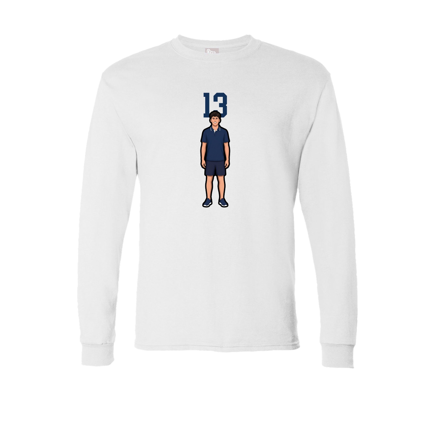 Long Sleeve Tee — Number Top in White