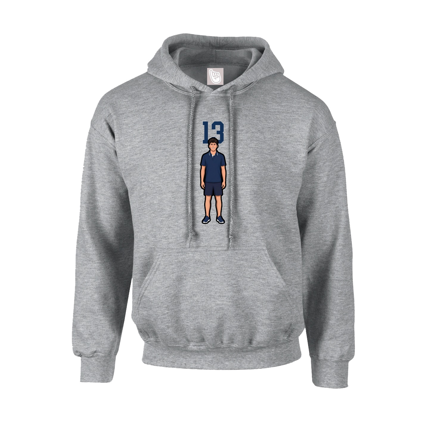 Hoodie — Number Top in Grey