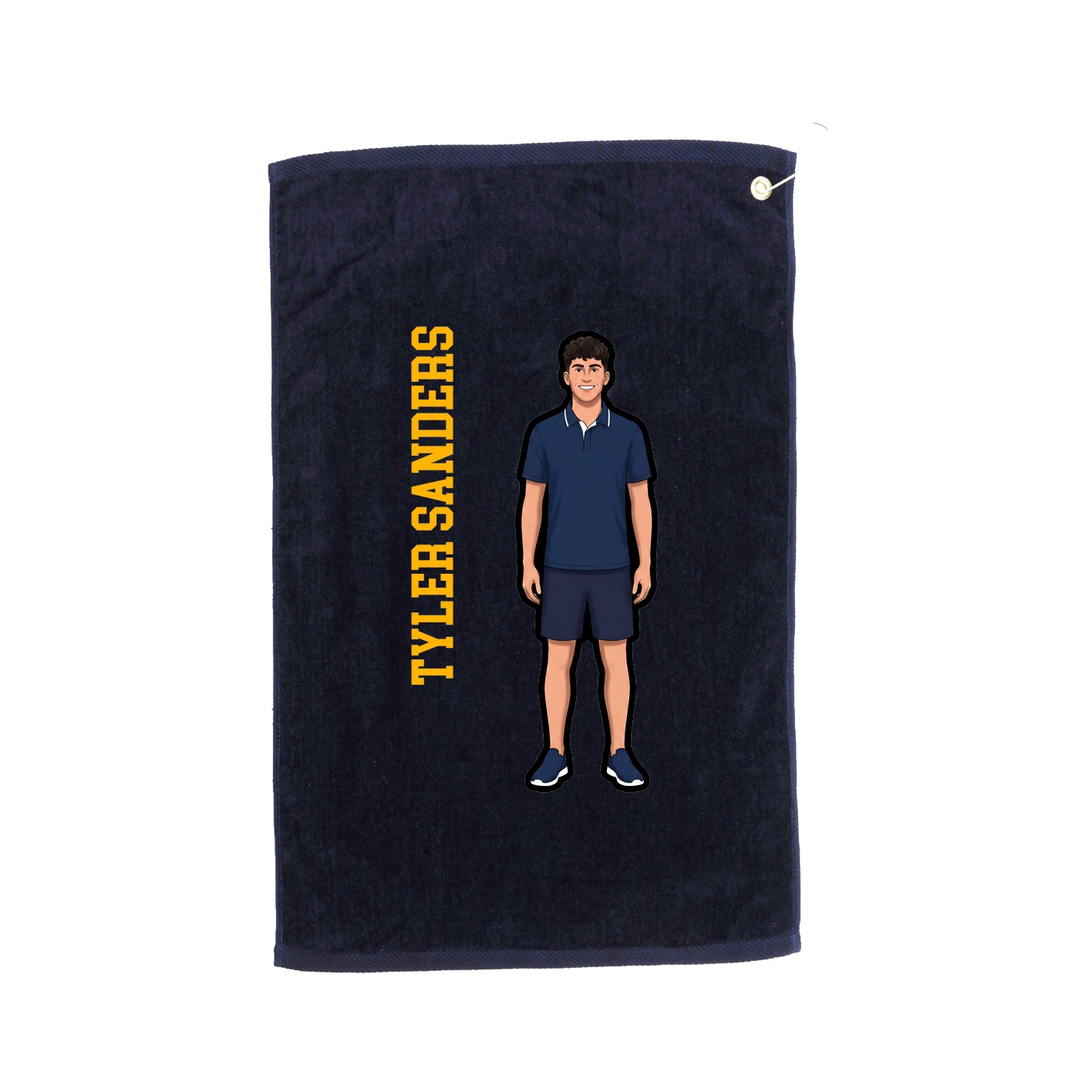 Golf Towel — Name Vertical in Navy
